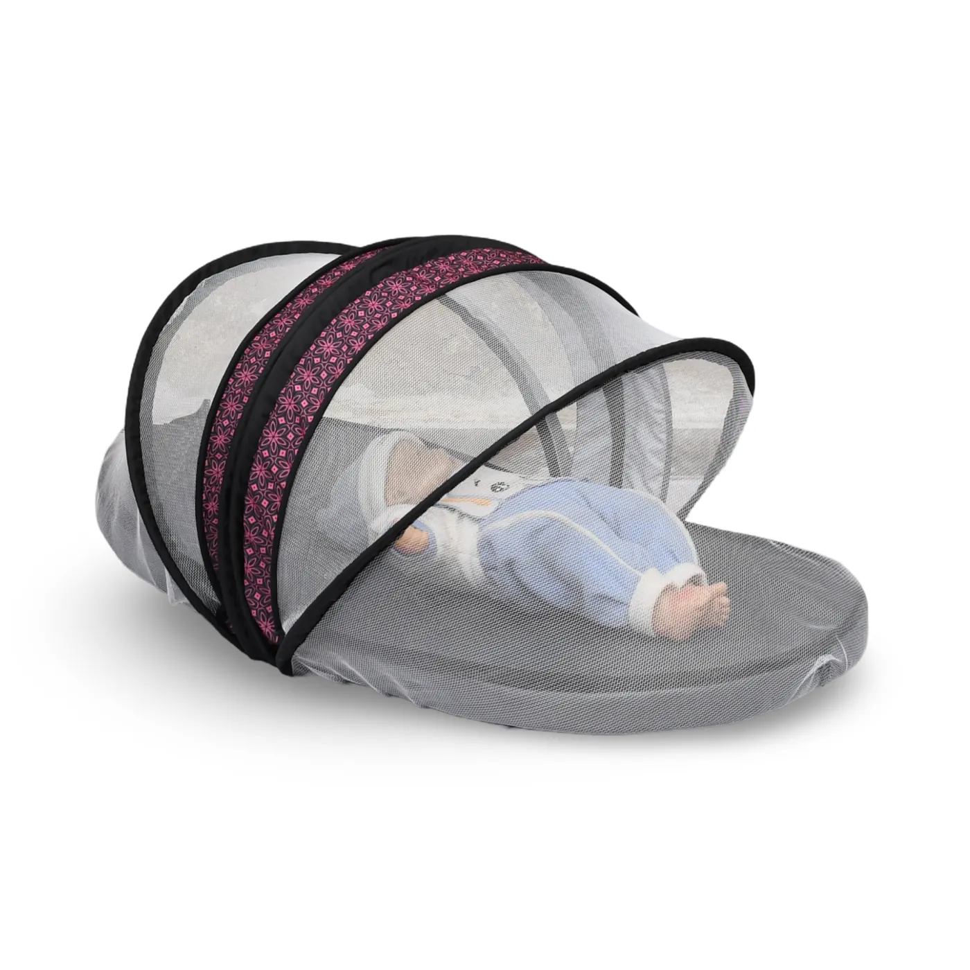 5-Vea baby cot pink fly net (1)